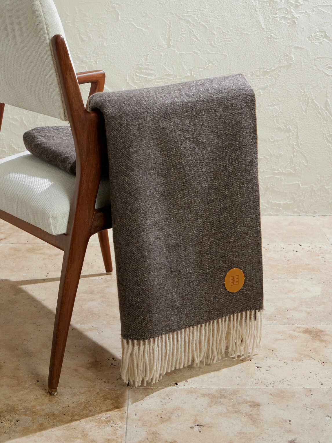 Soho Home - Marwood Logo-Appliquéd Fringed Wool-Blend Throw