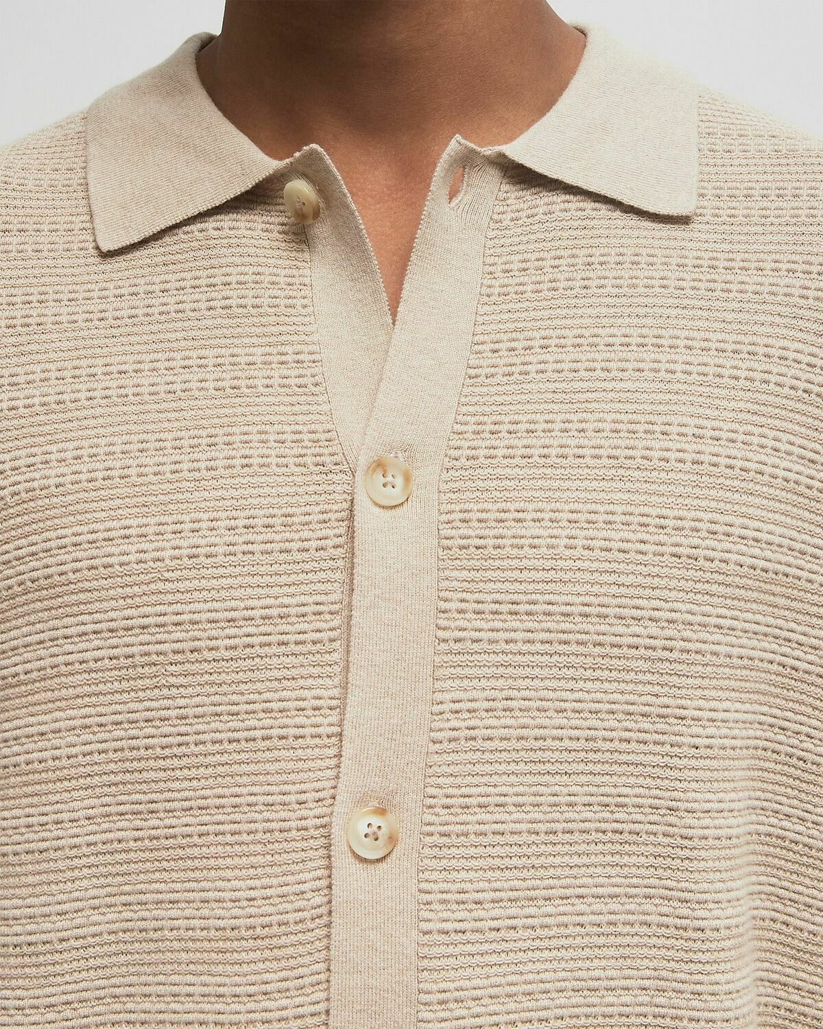 Edmmond Studios GIORGOS KNITED SHIRT Beige Mens Pullover
