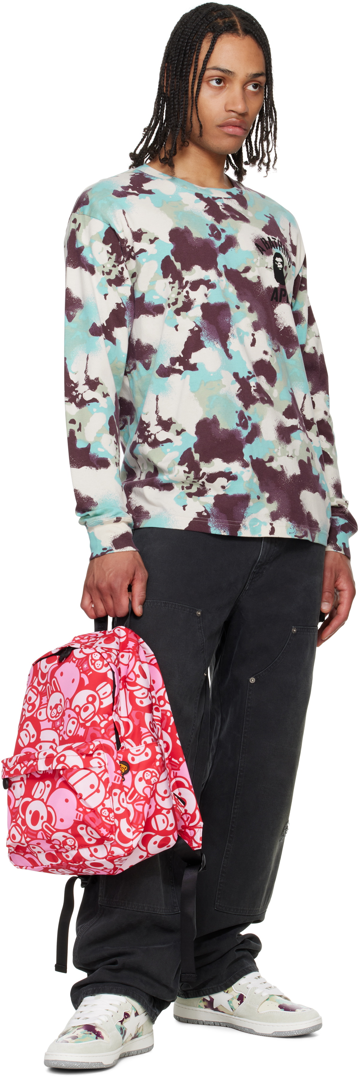 BAPE Pink New ABC Milo All Friends Medium Backpack A Bathing Ape BAPE Pink New ABC Milo All Friends Medium Backpack A Bathing Ape