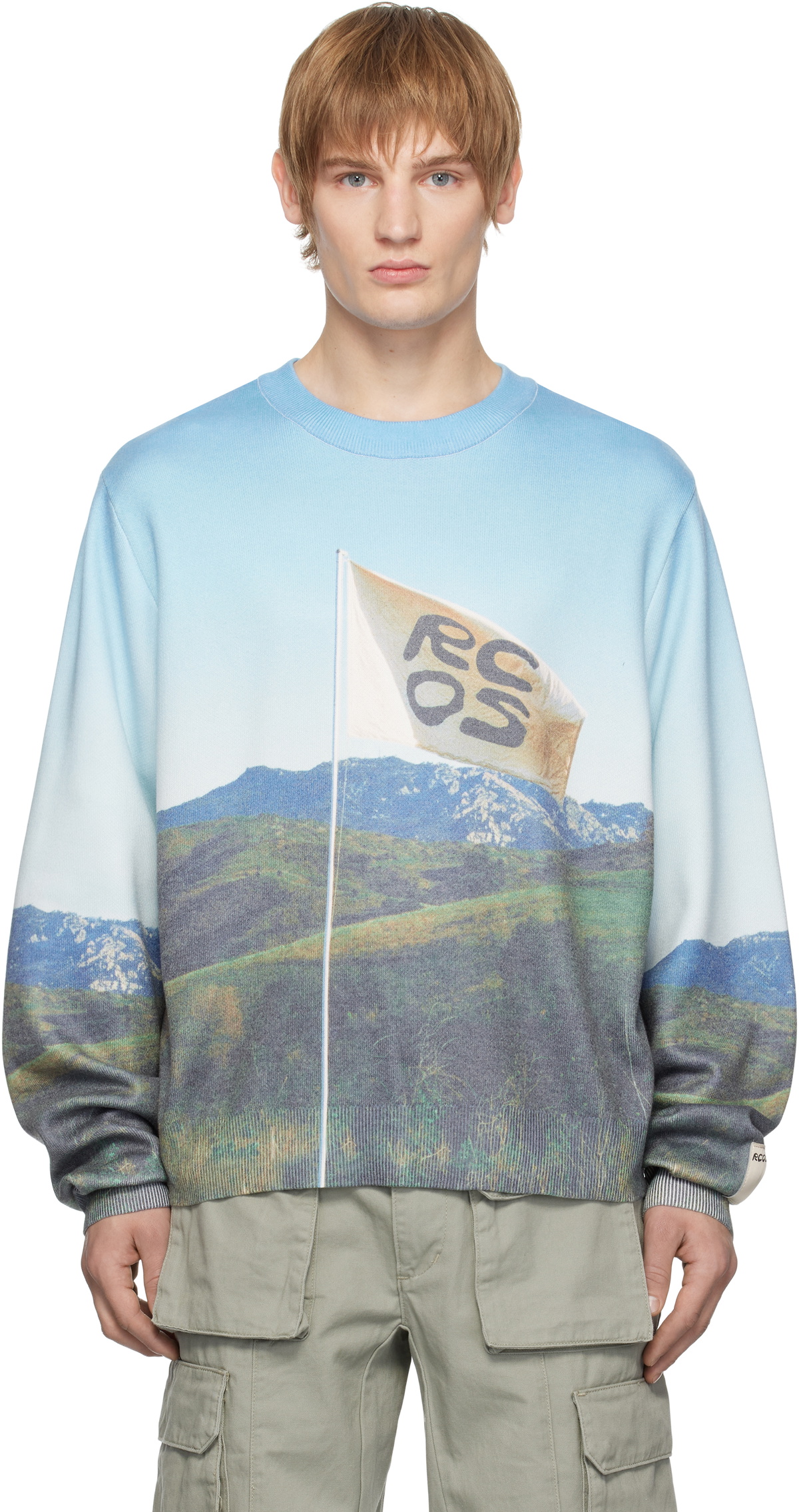 RCOS Multicolor Flag Print Knit Sweater