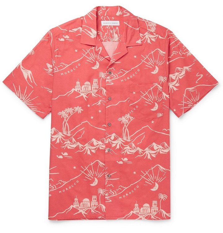 Photo: Desmond & Dempsey - Printed Cotton Pyjama Shirt - Men - Crimson