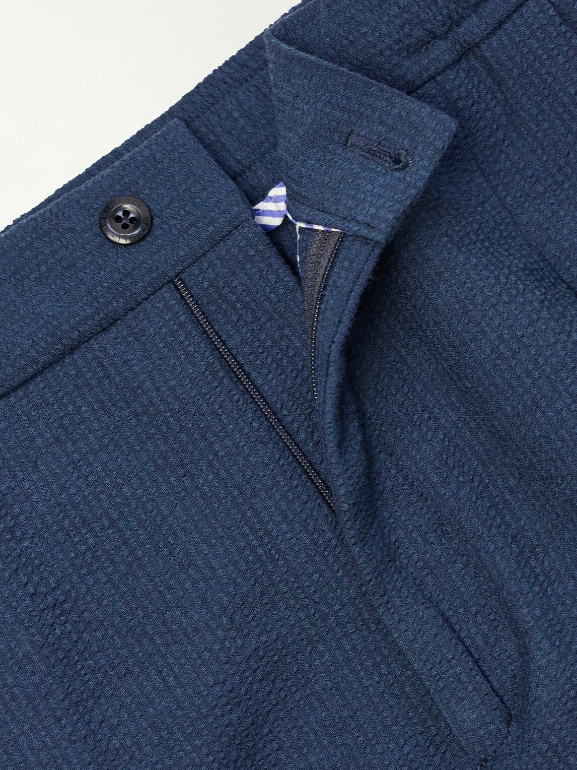 Rubinacci - Straight-Leg Linen Trousers - Blue