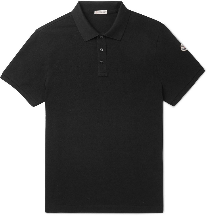 Photo: Moncler - Cotton-Piqué Polo Shirt - Men - Black