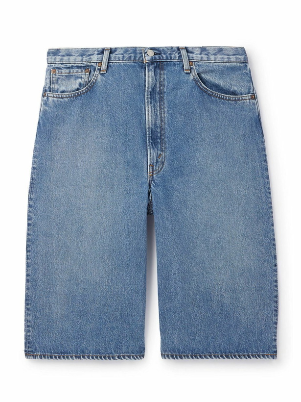 Photo: OrSlow - Super Dad's Wide-Leg Denim Shorts - Blue