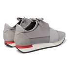 Balenciaga - Race Runner Leather, Suede and Neoprene Sneakers - Gray