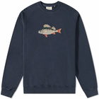 Foret Men's Bait Embroidered Crew Sweat in Navy