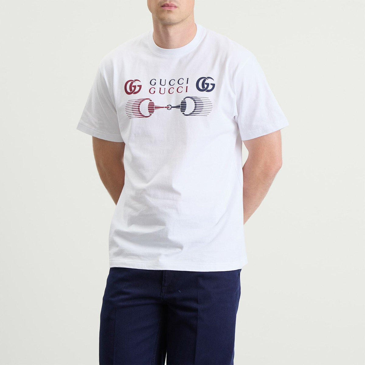 Gucci Men's Motocross Logo T-Shirt in White