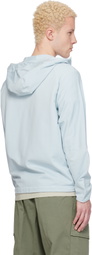 Stone Island Blue 6100069 Stretch Cotton Fleece Stellina Hoodie