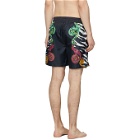 Versace Jeans Couture Black Baroque Animal Print Shorts