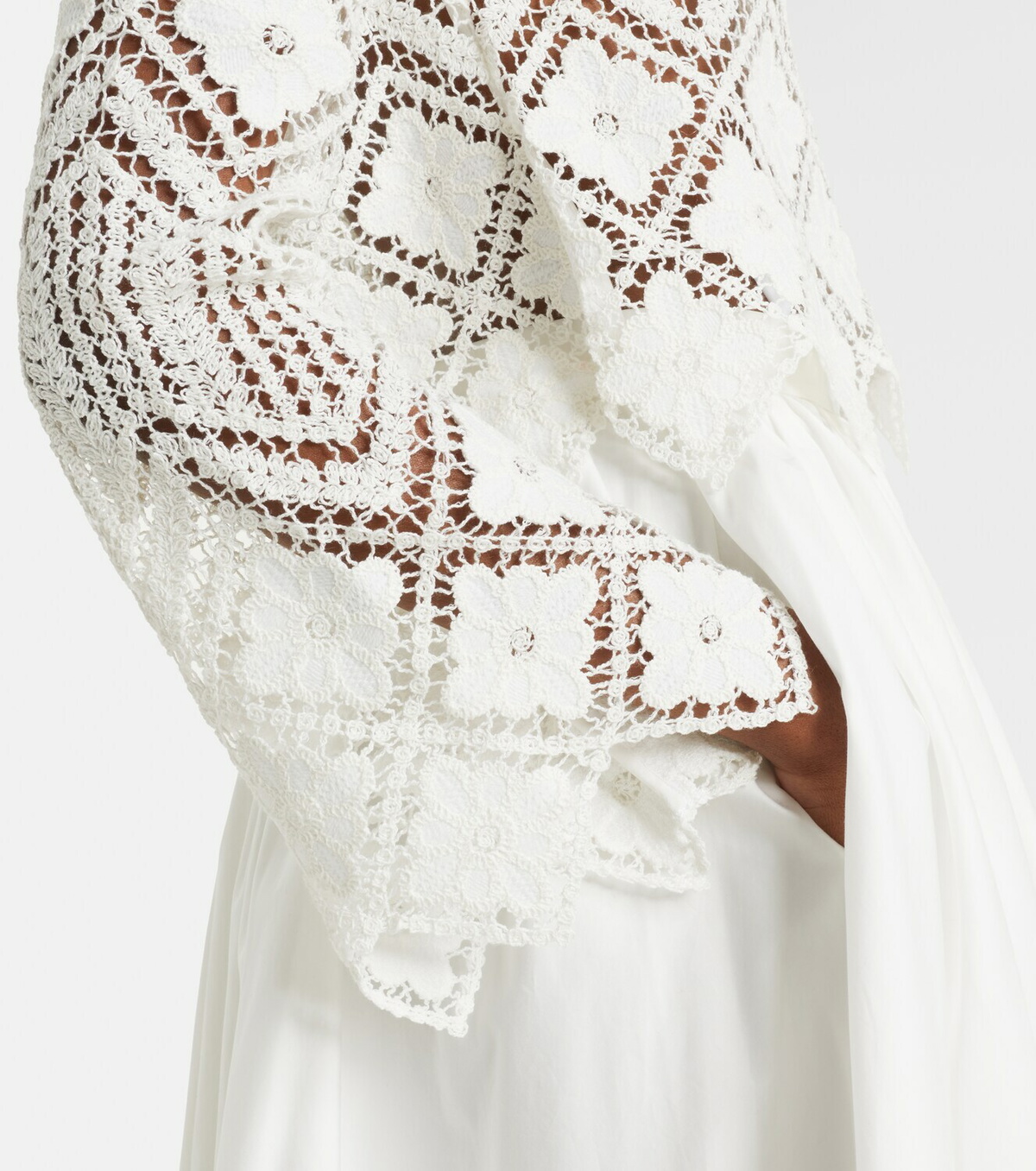 Self-Portrait Crochet ruffled top