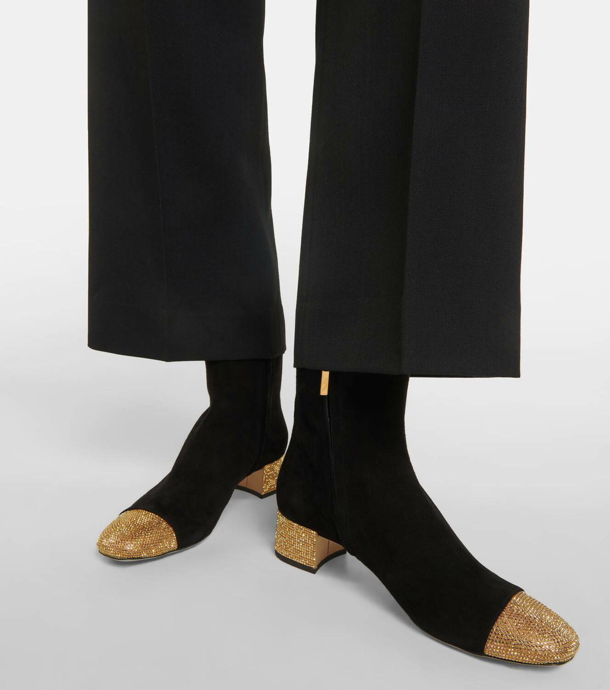 Rene Caovilla Embellished suede ankle boots