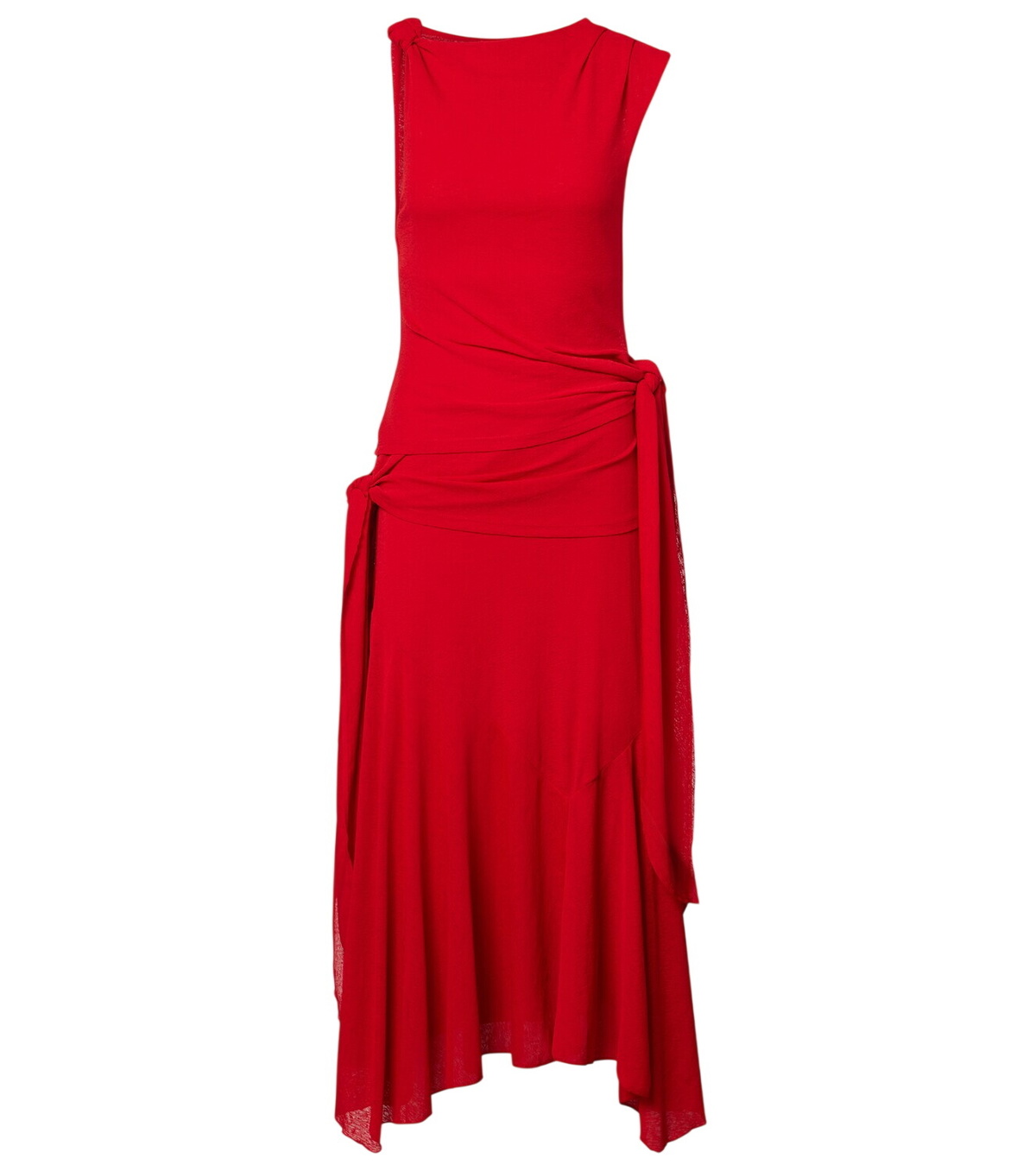 GANNI Black Duchesse Nylon Midi Dress GANNI
