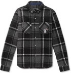 Billionaire Boys Club - Button-Down Collar Logo-Appliquéd Checked Flannel Overshirt - Black