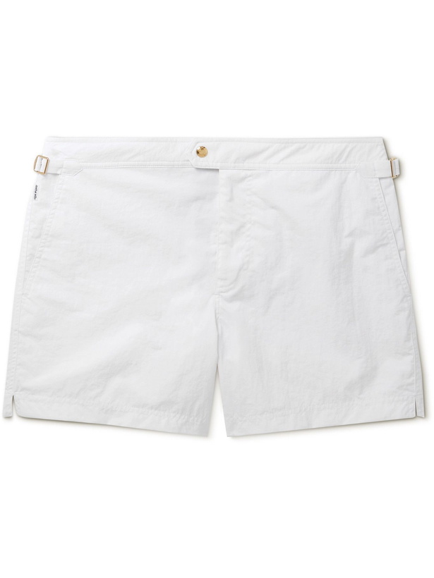 Photo: TOM FORD - Slim-Fit Mid-Length Swim Shorts - White