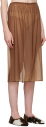 Carven Brown Sheer Midi Skirt
