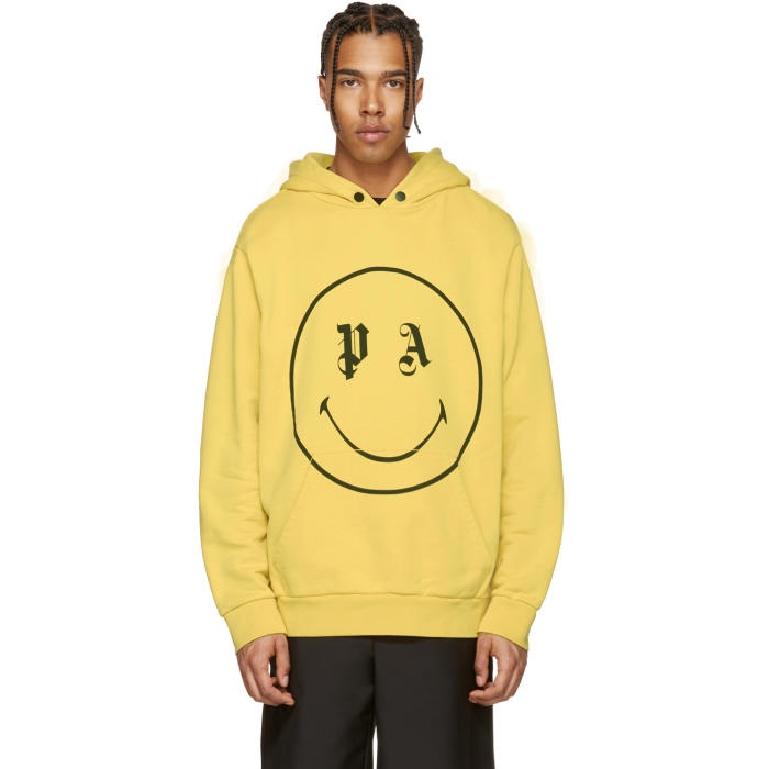 Photo: Palm Angels SSENSE Exclusive Yellow PA Smiling Hoodie