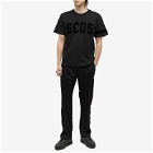 GCDS Men's Velvet Logo T-Shirt in Black