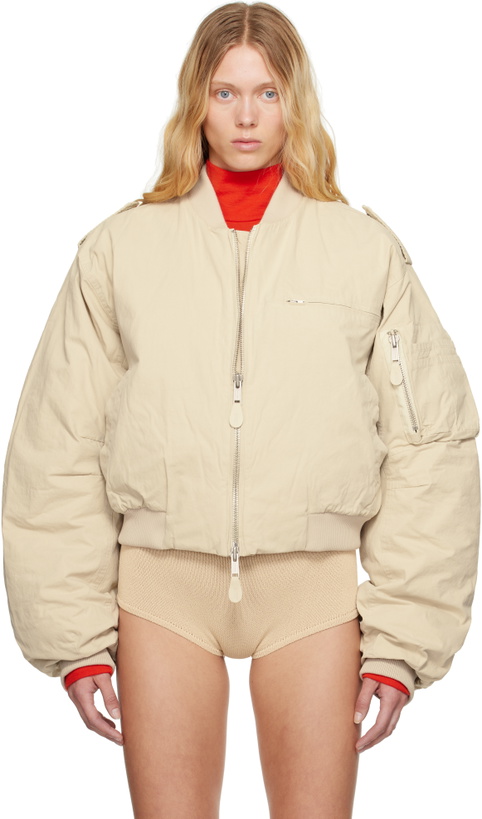 Photo: Entire Studios Beige A-4 Bomber Jacket