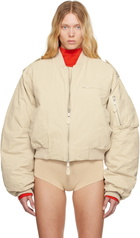 Entire Studios Beige A-4 Bomber Jacket