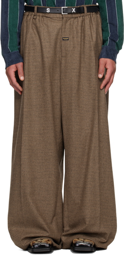 Photo: Martine Rose Brown Extreme Wide Leg Tailored Trousers