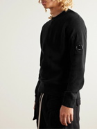 C.P. Company - Logo-Appliquéd Wool-Blend Sweatshirt - Black