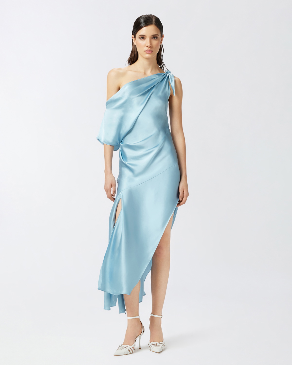 strapless open back dress Midi Dress Balloon Skirt main image 0