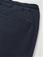 Kiton - Straight-Leg Pleated Cotton-Blend Jersey Trousers - Blue