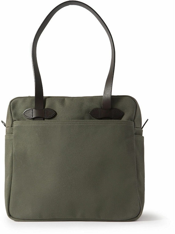 Photo: Filson - Leather-Trimmed Cotton-Twill Tote Bag