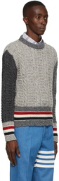 Thom Browne Wool RWB Stripe Cable Sweater