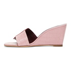 Staud Pink Croc Sylvie Wedge Sandals