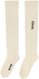 Rick Owens Off-White Cotton Knee-High Socks