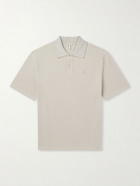LOEWE - Anagram-Embroidered Cotton-Piqué Polo Shirt - Gray