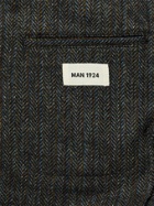MAN 1924 - Kennedy Herringbone Wool Blazer - Gray