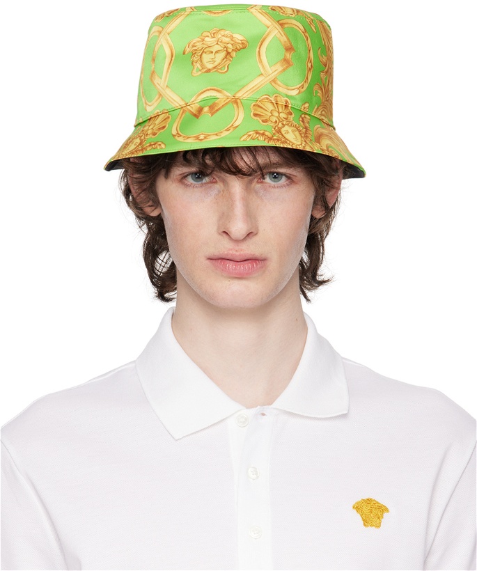 Photo: Versace Green & Gold Heritage Print Bucket Hat