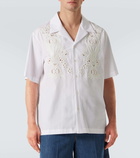 Valentino Embroidered cotton poplin bowling shirt