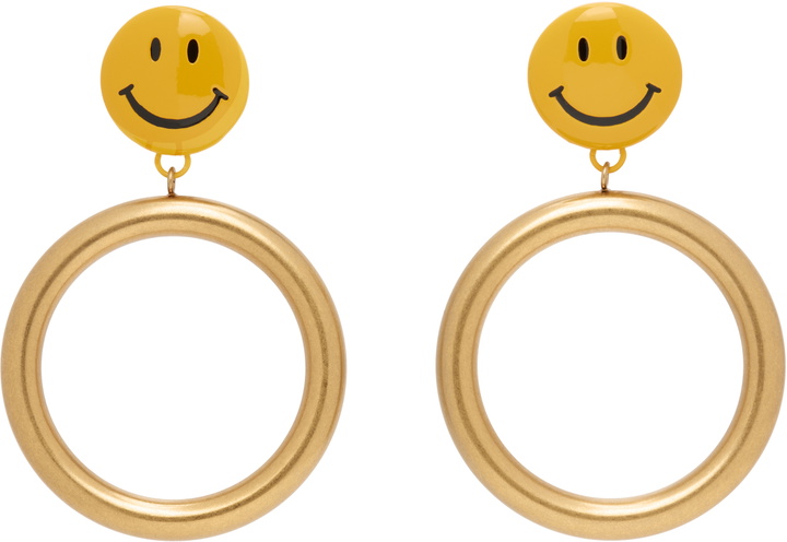 Photo: Moschino Gold Smiley Drop Earrings