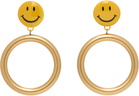 Moschino Gold Smiley Drop Earrings