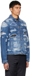 424 Blue Denim Distressed Jacket