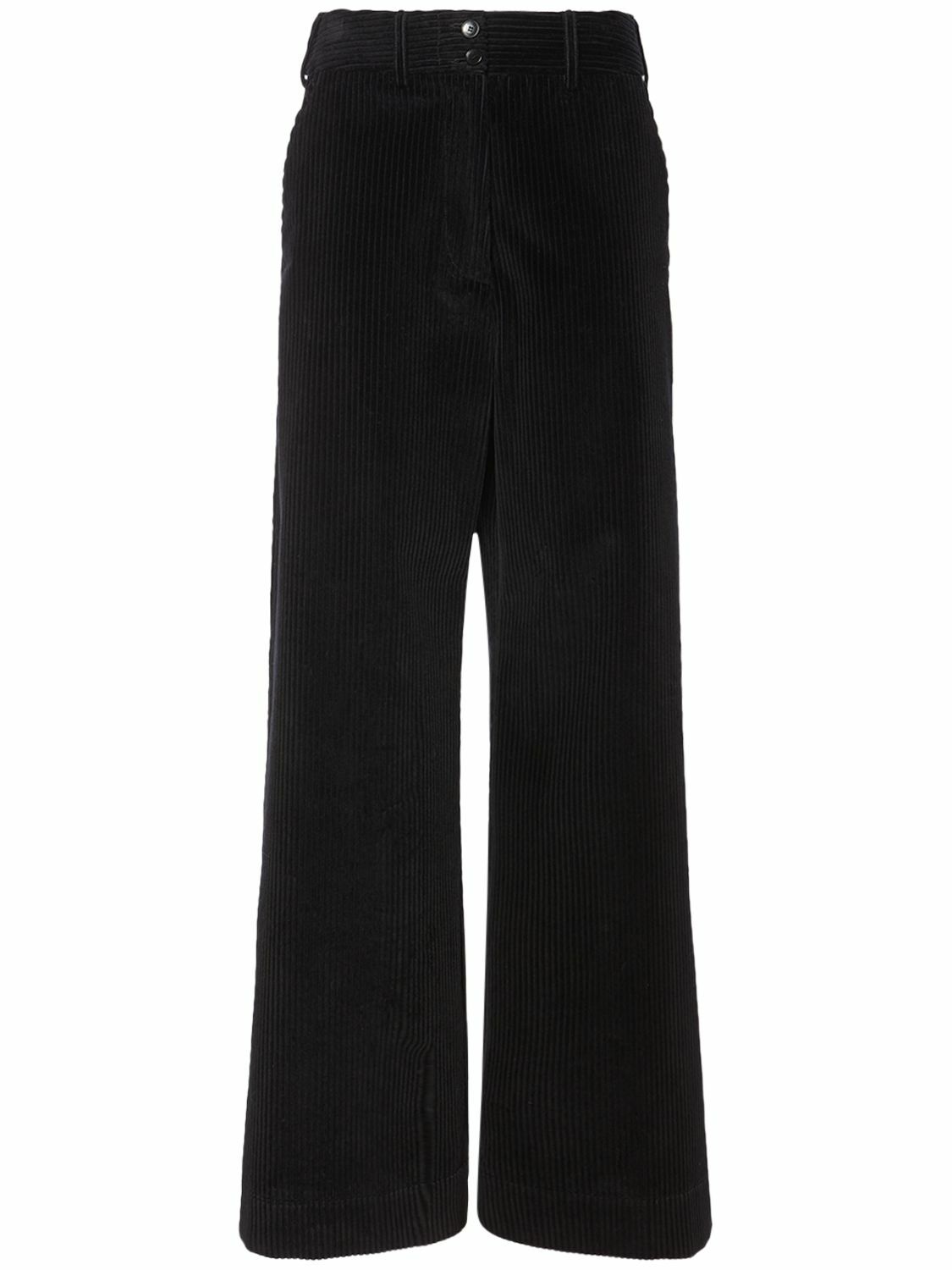 ETRO - Corduroy Cotton Mid Rise Wide Pants Etro