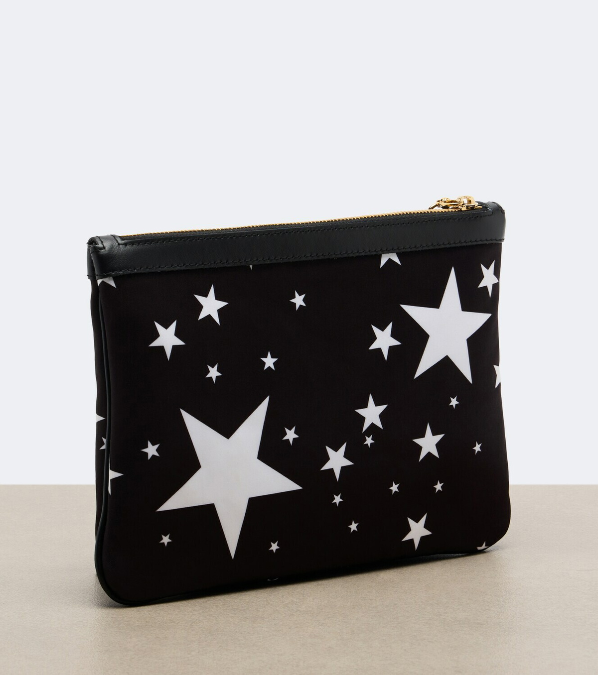 Dolce&Gabbana Printed leather-trimmed satin pouch