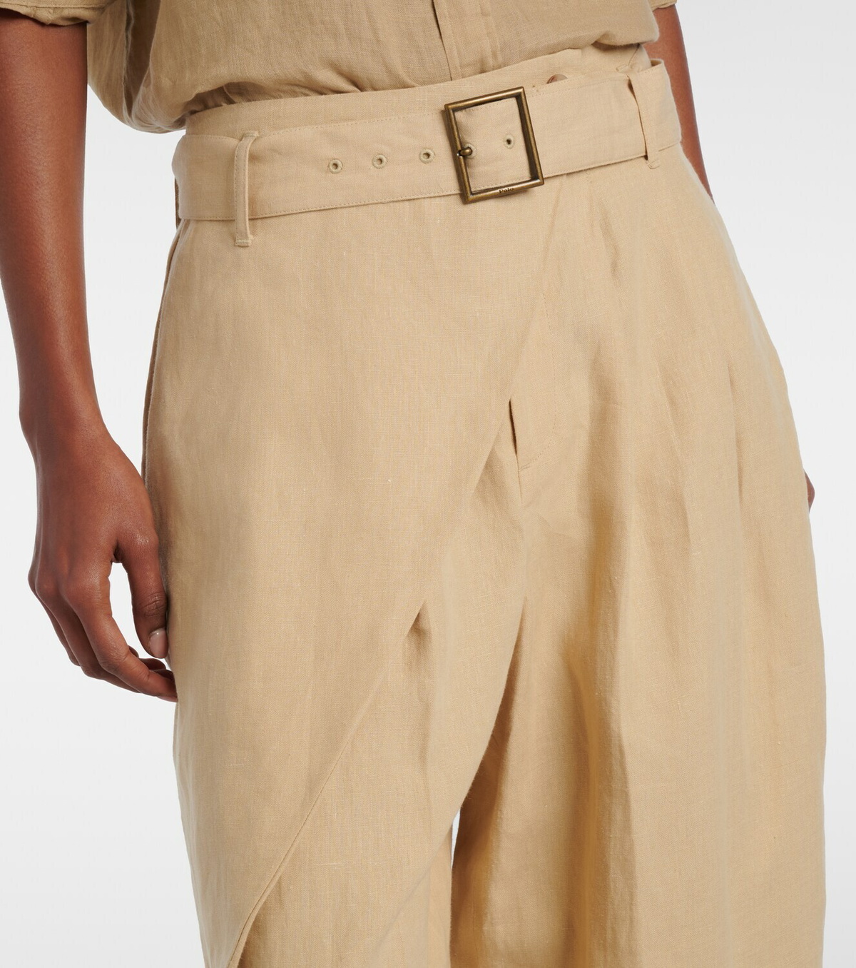 Polo Ralph Lauren Belted linen barrel-leg pants