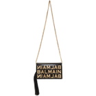 Balmain Black Leather Tassel Crossbody Bag