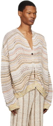 VITELLI Beige Warp Cardigan