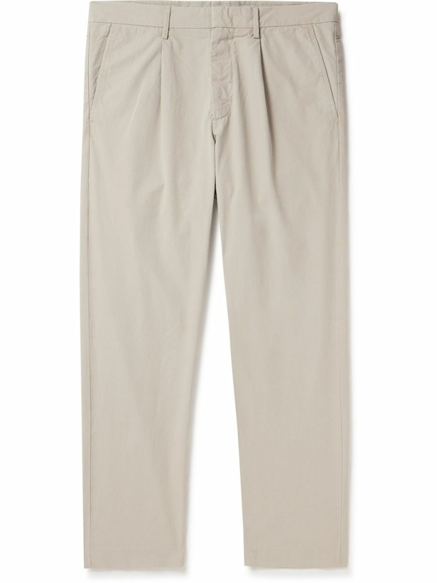 Photo: NN07 - Bill 1080 Tapered Pleated Organic Cotton-Blend Trousers - Neutrals