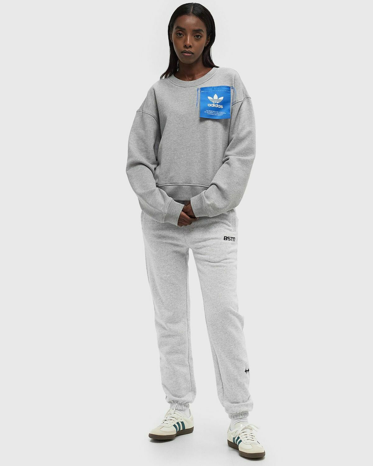 Adidas KSENIA TAG SWEAT Grey Womens Sweatshirt adidas Adidas KSENIA TAG SWEAT Grey Womens Sweatshirt adidas