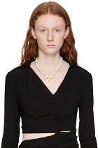 Off-White Gold & White Pearls Pavé Necklace