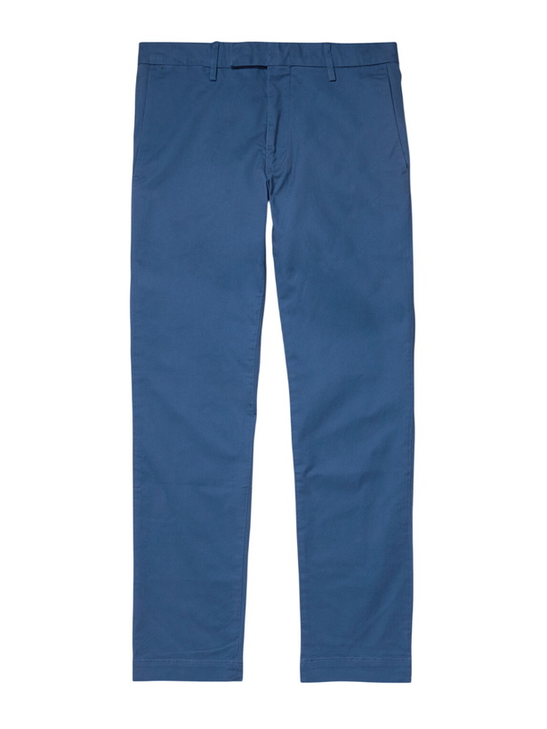 Photo: Polo Ralph Lauren - Greenwich Straight-Leg Cotton-Blend Trousers - Blue