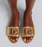 Dolce&Gabbana DG embellished metallic leather slides