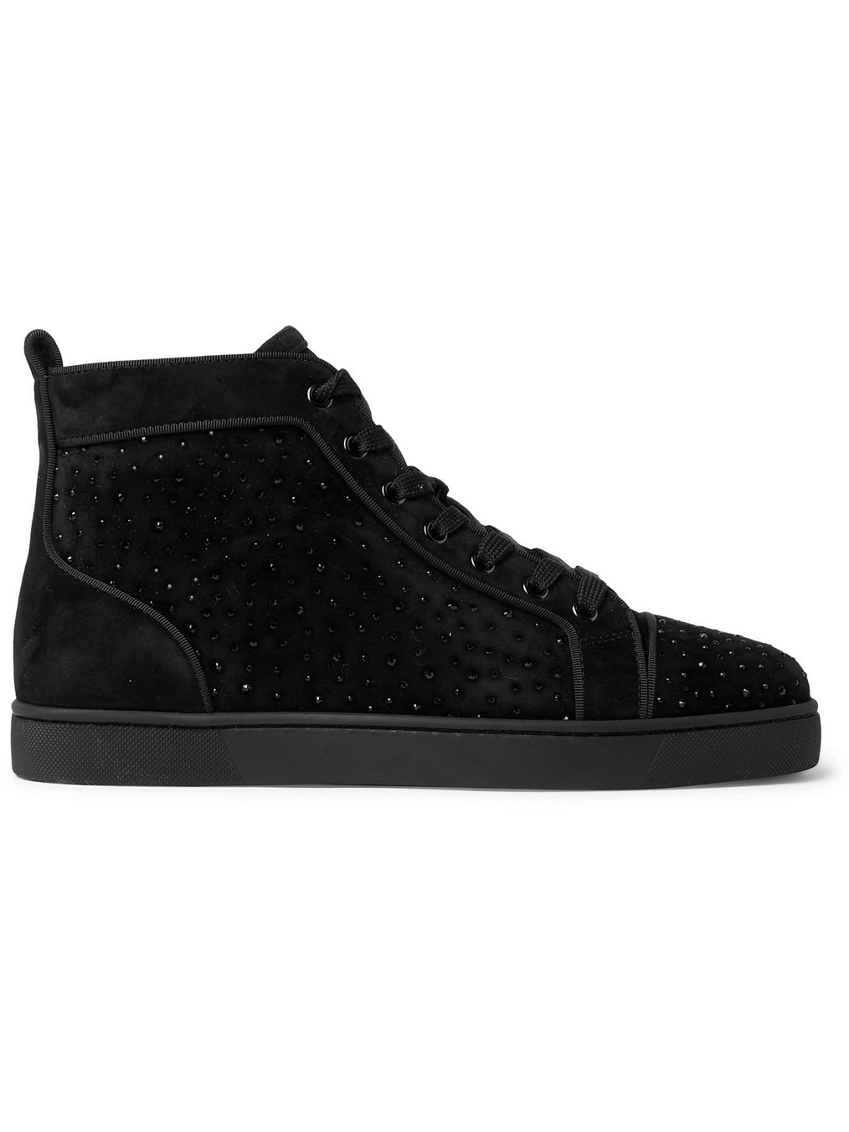 Christian Louboutin - Louis Suede High-Top Trainers - Mens - Black