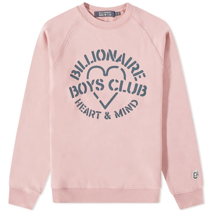 Photo: Billionaire Boys Club Men's Heart & Mind Stencil Crew Sweat in Pink